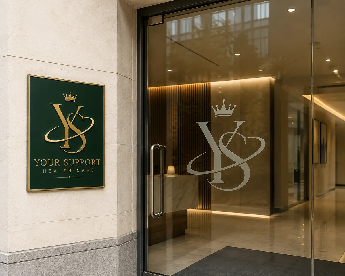 Your Support Health Care entrance branding