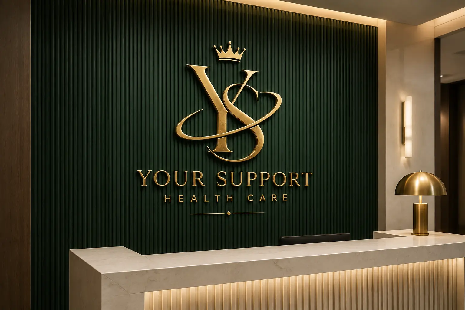 Your Support Health Care reception branding
